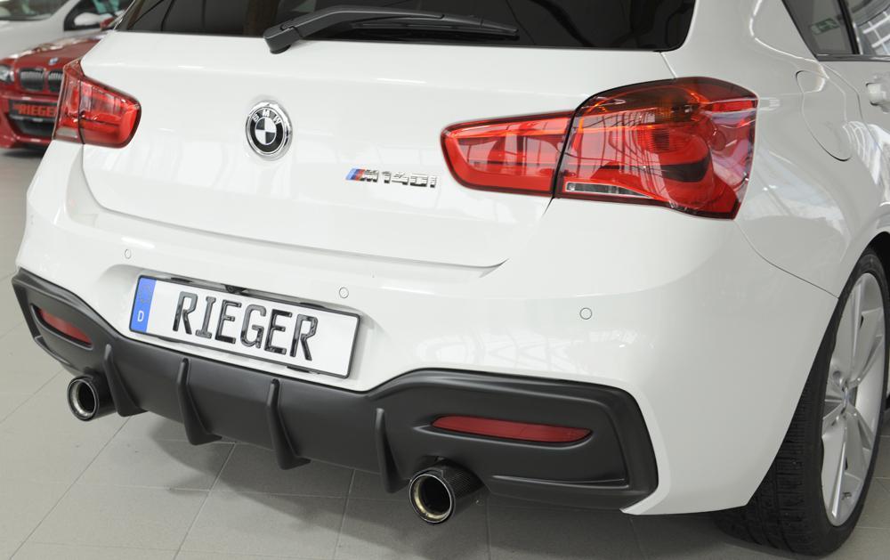 BMW 1er F20 (1K4) Rieger Heckeinsatz nur für M-Paket-Heckschürze, nur M135i / M140i für orig. Endrohr li. u. re. (M135i-/M140i-Look), ABS, für Fzg. mit M-Technik,
inkl. Montagezubehör, Gutachten