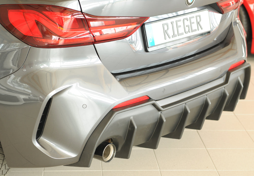 BMW 1er F40 (F1H) Rieger Heckeinsatz für orig. Endrohr li. u. re., (90mm ø), ABS, für Fzg. mit M-Sport-Paket,
inkl. Mont...