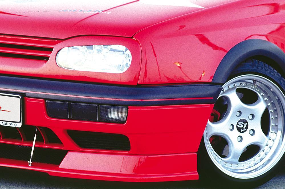 VW Golf 3 Rieger Spoilerlippe mit integr. Spoilerschwert, ABS,
inkl. Alugitter, Gutachten, Montagezubehör