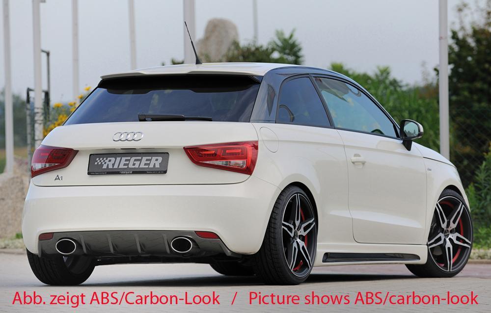 Audi A1 (8X) Rieger Heckeinsatz für Sportendrohr li. u. re., (140x90mm oval), ABS, für Fzg. ohne S-Line Exterieur,
inkl. Montagezubehör, Gutachten