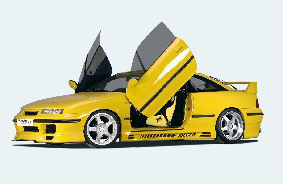 Opel Rieger Seitenschweller links, mit Schacht und 2 Ausschnitten, ABS,
inkl. Alugitter, Gutachten, Montagezubehör