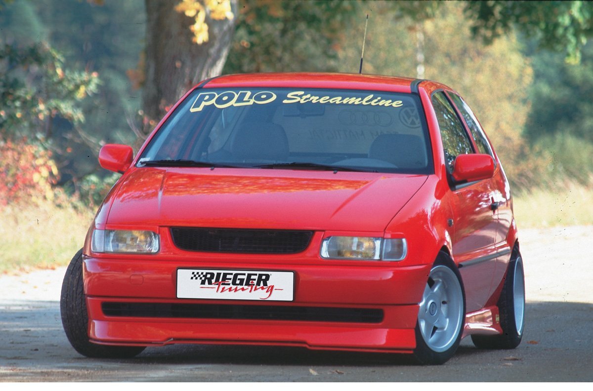 VW Polo 4 (6N) Rieger Spoilerschwert für Polo 6N Lippe (00047012) ohne Stylingpaket, für Spoilerlippe, ABS,
Montagezubehör, Gutachten