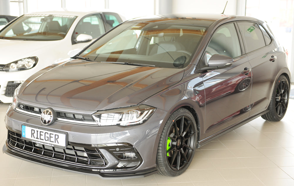 VW Polo (AW) R-Line Rieger Spoilerschwert für orig. Frontschürze, ABS,
inkl. Montagezubehör, ABE