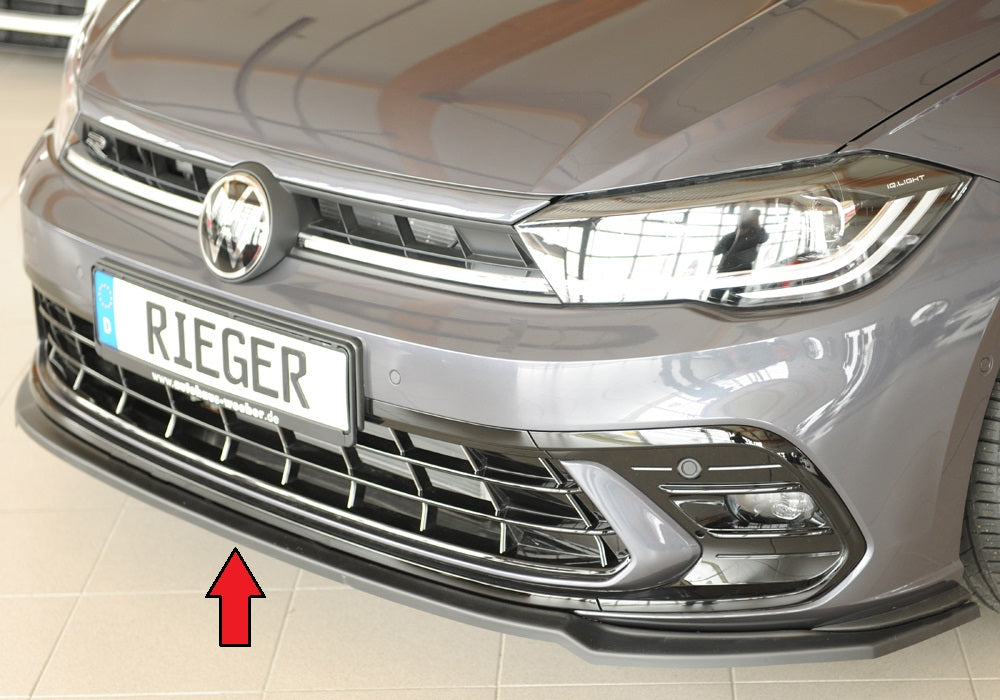 VW Polo (AW) R-Line Rieger Spoilerschwert für orig. Frontschürze, ABS, 
inkl. Montagezubehör, ABE
