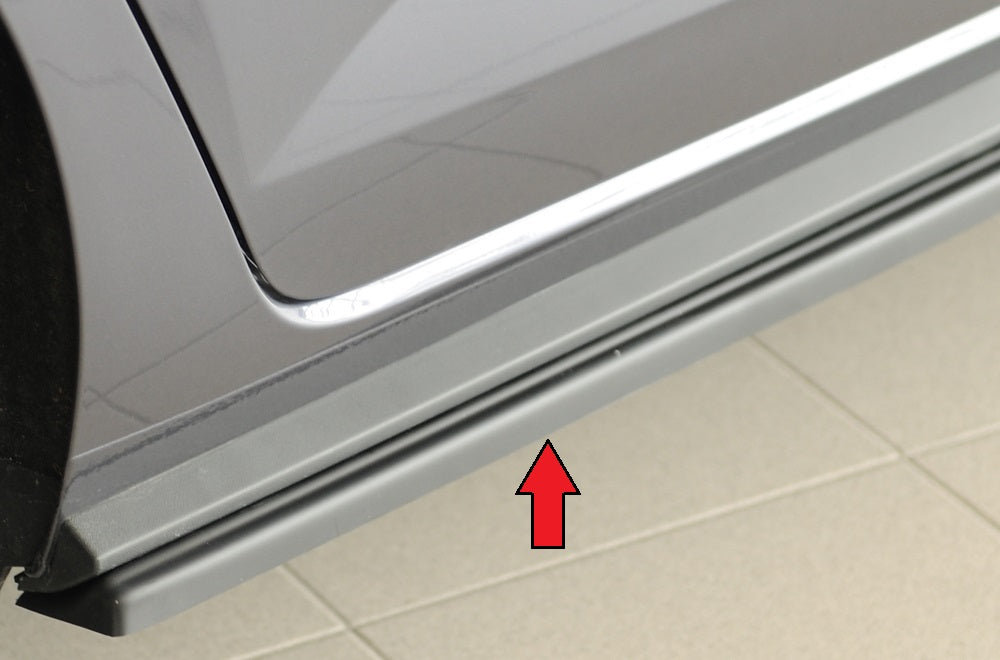 VW Polo (AW) R-Line Rieger Seitenschwelleransatz rechts, für orig. Seitenschweller, ABS, 
inkl. Montagezubehör, Gutachten