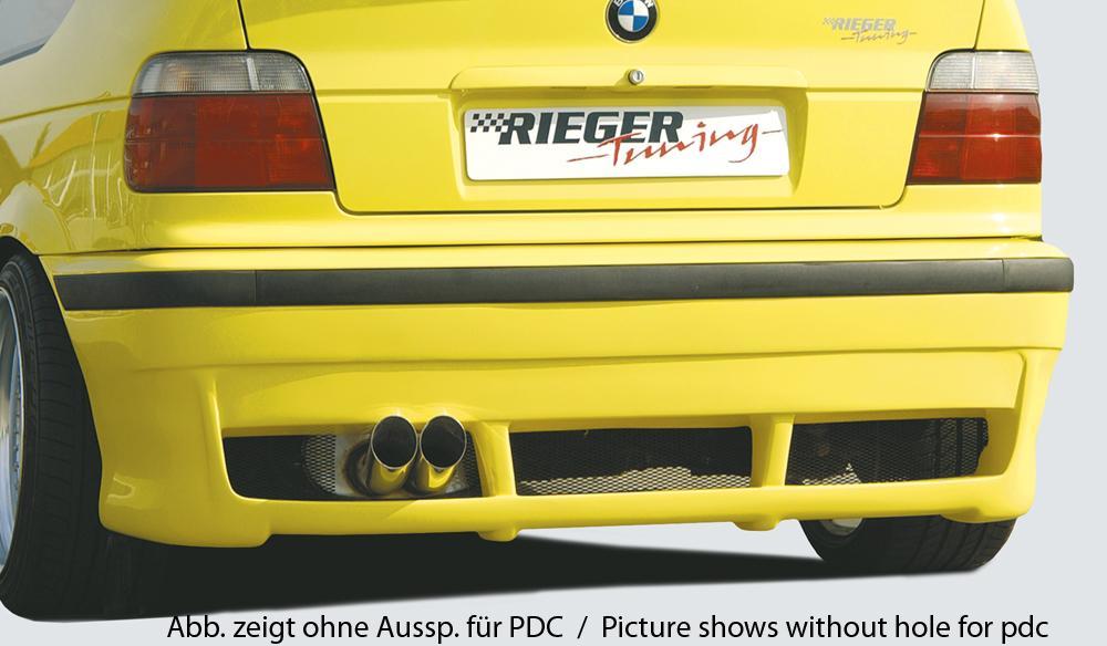 BMW 3er E36 Rieger Heckschürze ABS, für Fzg. mit Einparkhilfe,
Alugitter, Gutachten, Montagezubehör
