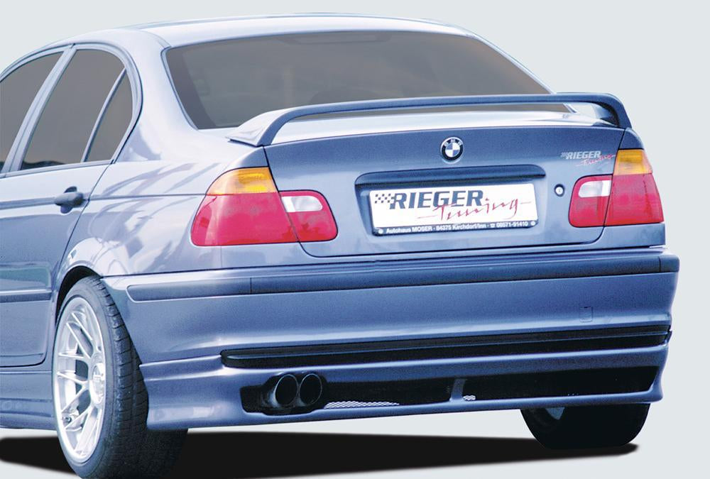 BMW 3er E46 Rieger Heckansatz -> nicht für M-Technik, nicht für Faceliftmodelle! ABS,
inkl. Alugitter, Gutachten, Montagezubehör
