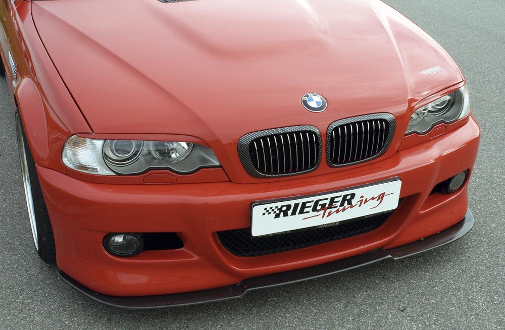 BMW 3er E46 Rieger Spoilerstoßstange -> nicht für 330 Diesel wegen Luftschacht mit Halter f. orig. M-Technik-NSW, ABS,
inkl. Alugitter, Gutachten, Montagezubehör