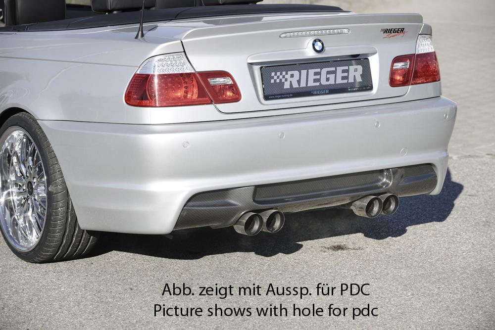 BMW 3er E46 Rieger Heckschürze ohne Heckeinsatz ABS,
inkl. Gutachten, Montagezubehör