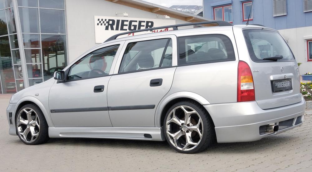 Opel Astra G Rieger Heckansatz nur für Caravan ABS,
inkl. Alugitter, Gutachten, Montagezubehör