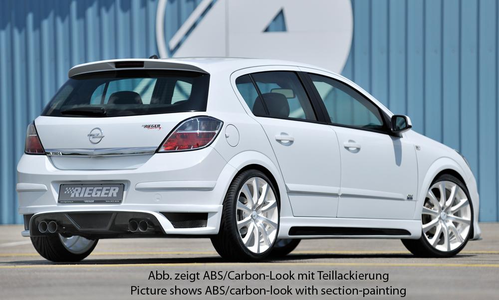 Opel Astra H Rieger Seitenschweller rechts, mit Schacht, mit Ausschnitt, ABS,
inkl. Montagezubehör, Alugitter
