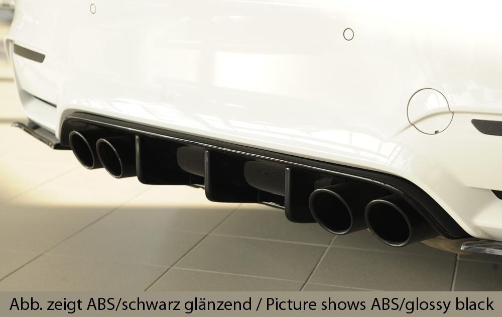 BMW 3er F80 M3 (M3) Rieger Heckeinsatz für orig. Heckschürze für orig. Heckschürze, für orig. Doppelendrohr li u. re, ABS,
inkl. Montagezubehör, Gutachten