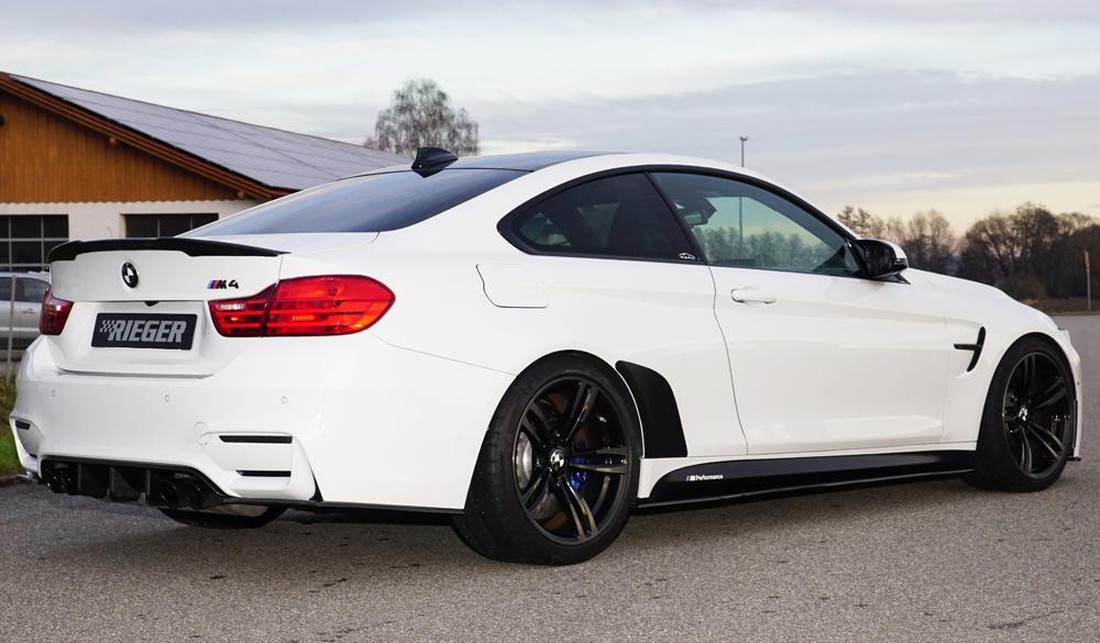 BMW 3er F80 M3 (M3) Rieger Heckeinsatz für orig. Heckschürze für orig. Heckschürze, für orig. Doppelendrohr li u. re, Carbon mit Klarlackfinish,
inkl. Montagezubehör, Gutachten