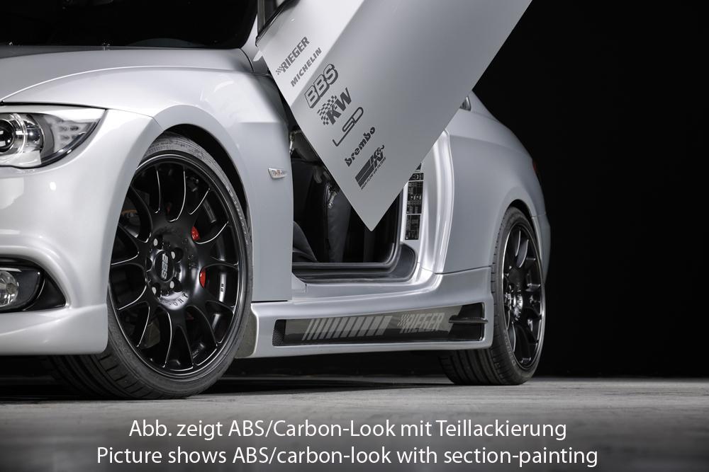 BMW 3er E92 Rieger Seitenschweller rechts, mit Schacht und 2 Ausschnitten, ABS,
inkl. Alugitter, Gutachten, Montagezubehör