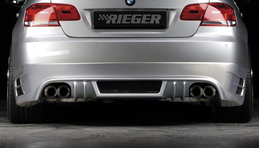 BMW 3er E92 Rieger Heckansatz nicht für 335i / 335d für Doppelendrohr li. u. re., ABS,
inkl. Alugitter, Gutachten, Montagezubehör