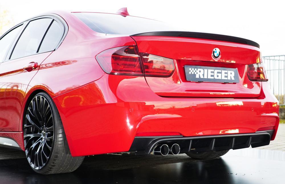 BMW 3er F30 (3L) Rieger Heckeinsatz nur für M-Paket-Heckschürze für orig. Doppelendrohr li, ABS, für Fzg. mit M-Technik,
inkl. Montagezubehör, Gutachten