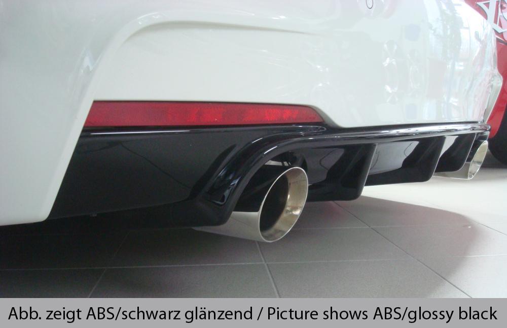 BMW 3er F30 (3L) Rieger Heckeinsatz nur für M-Paket-Heckschürze für orig. Endrohr li. u. re. (335i/340i Look), ABS, für Fzg. mit M-Technik,
inkl. Montagezubehör, Gutachten