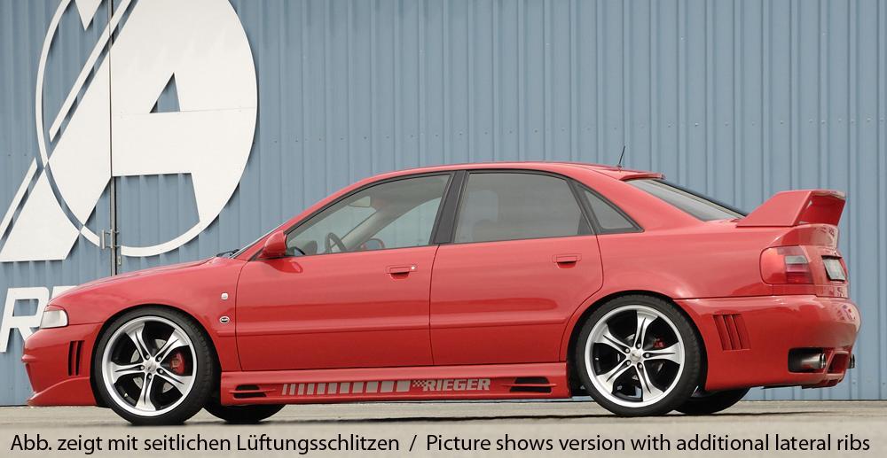 Audi A4 (B5) Rieger Heckschürze ABS, für Fzg. mit Einparkhilfe (PDC),
inkl. Alugitter, Gutachten, Montagezubehör