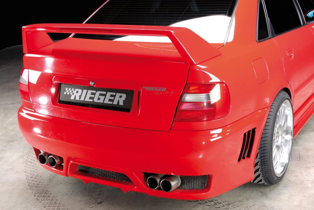 Audi A4 (B5) Rieger Heckschürze mit zusätzlichen Lüftungsschlitzen, ABS,
inkl. Alugitter, Gutachten, Montagezubehör