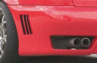Audi A4 (B5) Rieger Heckschürze mit zusätzlichen Lüftungsschlitzen, ABS, für Fzg. mit Einparkhilfe (PDC),
inkl. Alugitter, Gutachten, Montagezubehör
