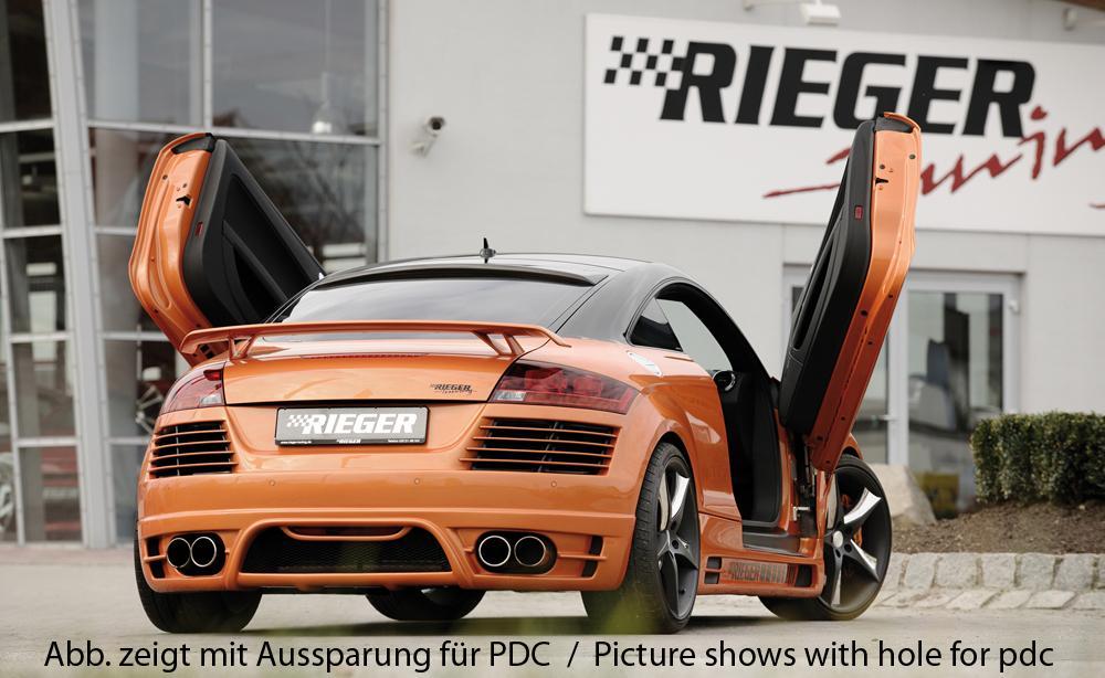 Audi TT (8J) Rieger Heckschürze für Doppelendrohr li. u. re., ABS, für Fzg. mit S-Line Exterieur und ohne S-Line Exterieur,
inkl. Alugitter, Gutachten, Montagezubehör