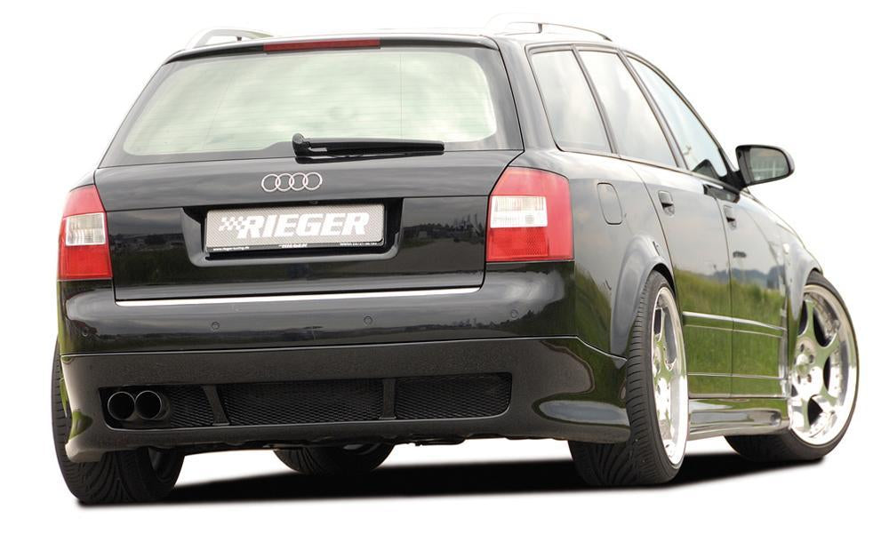 Audi A4 (8E) Typ B6 Rieger Heckschürzenansatz für Fzg. ohne Anhängekupplung ABS,
inkl. Alugitter, Gutachten, Montagezubehör