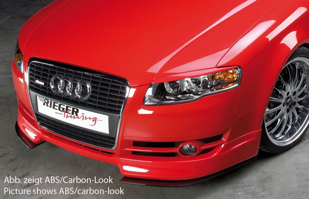 Audi A4 (8E) Typ B7 Rieger Spoilerschwert für Spoilerlippe 55220 2-tlg., für Spoilerlippe, ABS, für Fzg. ohne S-Line Exterieur,
inkl. Montagezubehör, ABE