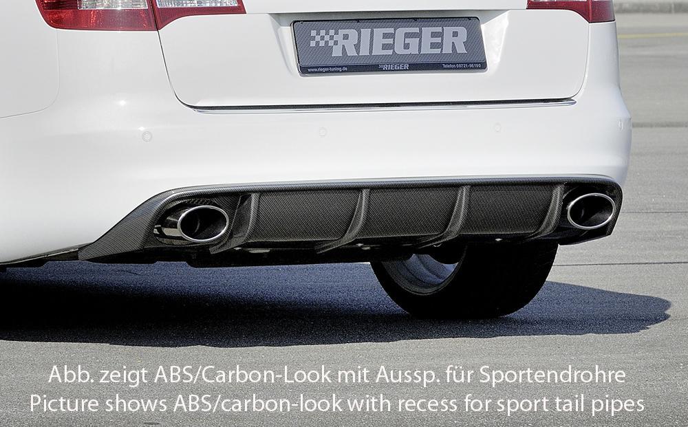 Audi A6 (4F) Rieger Heckeinsatz für orig. Endrohr li. u. re., ABS, für Fzg. ohne S-Line Exterieur,
inkl. Montagezubehör, Gutachten