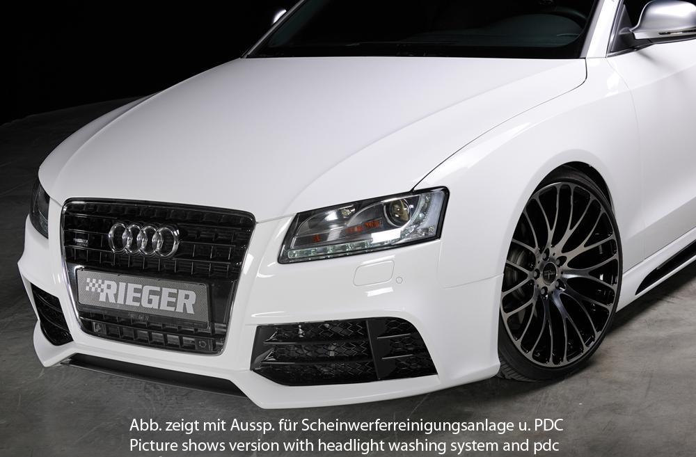 Audi A5 (B8/B81) Rieger Spoilerstoßstange orig. Nebelscheinwerfer entfallen, ABS, für Fzg. mit Einparkhilfe (PDC), S-Line Exterieur und ohne S-Line Exterieur,
inkl. Montagezubehör, ABE