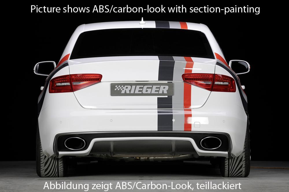 Audi A4 (B8/B81) Rieger Heckeinsatz für Endrohrblende li. u. re. (185x120mm oval), ABS, für Fzg. mit S-Line Exterieur,
inkl. Montagezubehör, Gutachten
