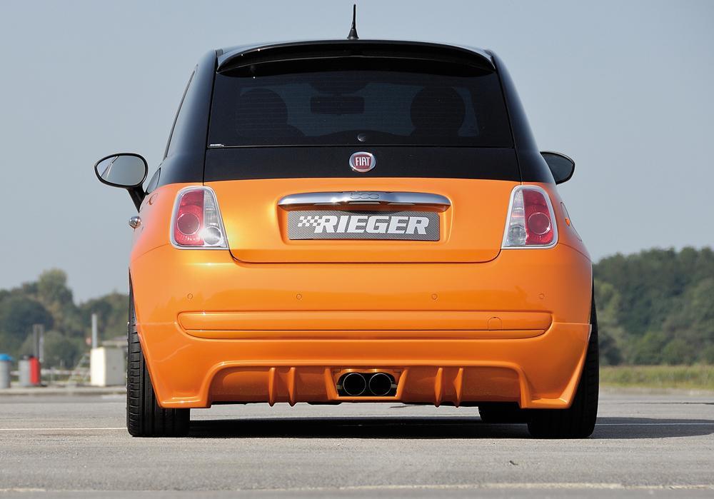 Fiat 500 (312) Rieger Heckschürzenansatz für Doppelendrohr mittig, ABS,
inkl. Montagezubehör, Gutachten