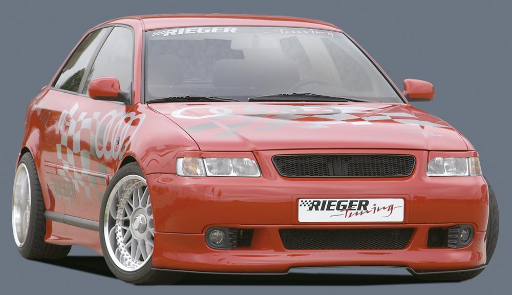 Audi A3 (8L) Rieger Spoilerlippe -> ab Mod. 2000 mit Aussparung für NSW, ABS,
inkl. Alugitter, Gutachten, Montagezubehör