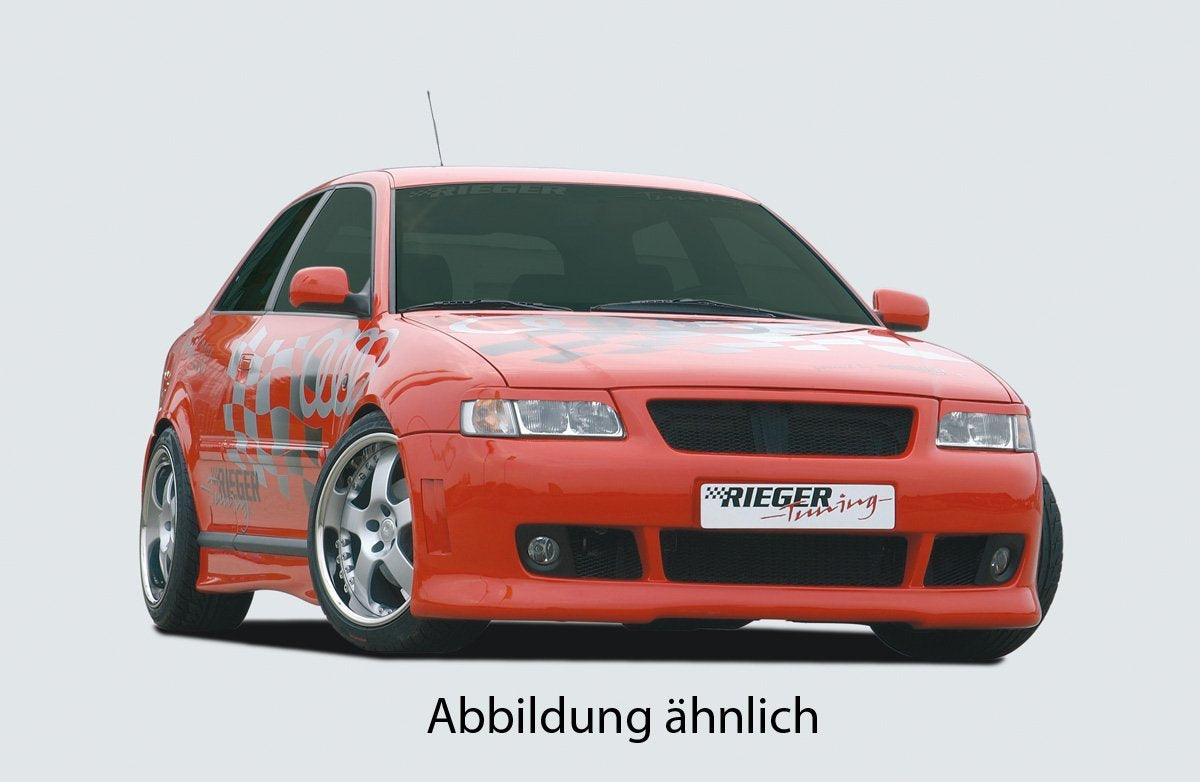 Audi A3 (8L) Rieger Spoilerstoßstange S3-Look für Grill mit Alugitter mit Halter f. orig. NSW, mit integr. Kühlergrilleinfassung, ABS, für Fzg. mit Scheinwerferreinigungsanlage,
inkl. Alugitter, Montagezubehör, ABE
