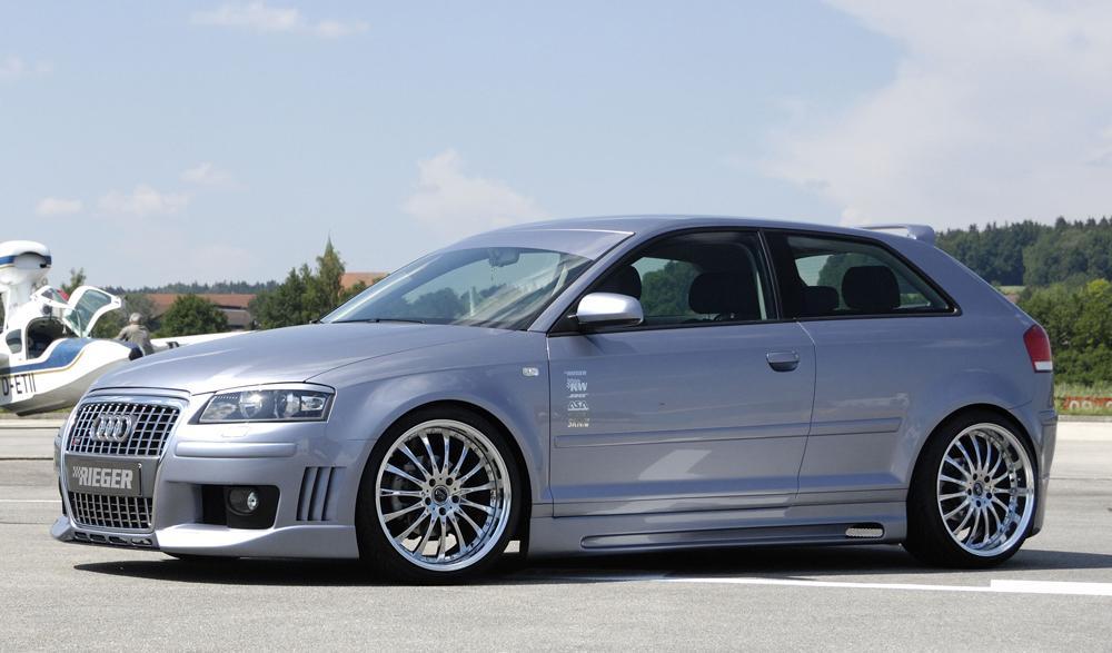 Audi A3 (8P) Rieger Seitenschweller rechts, mit Schacht, mit Ausschnitt, ABS,
inkl. Alugitter, Montagezubehör, ABE