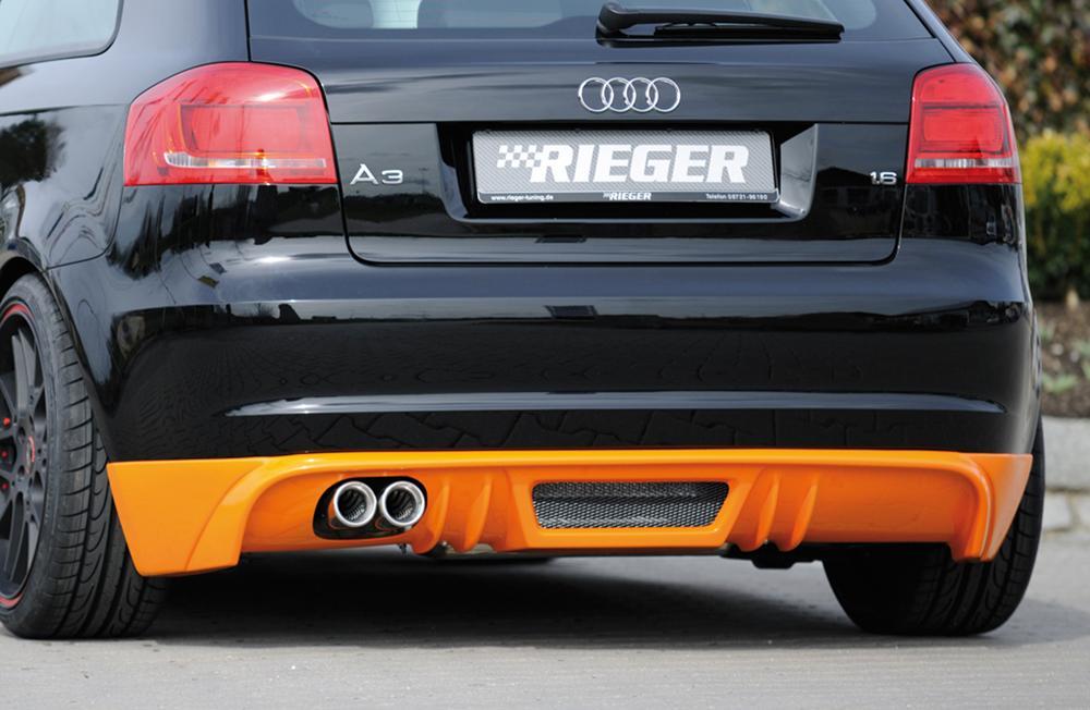 Audi A3 (8P) Rieger Heckschürzenansatz für Doppelendrohr li., ABS, für Fzg. mit S-Line Exterieur und ohne S-Line Exterieur,
inkl. Alugitter, Montagezubehör, Gutachten