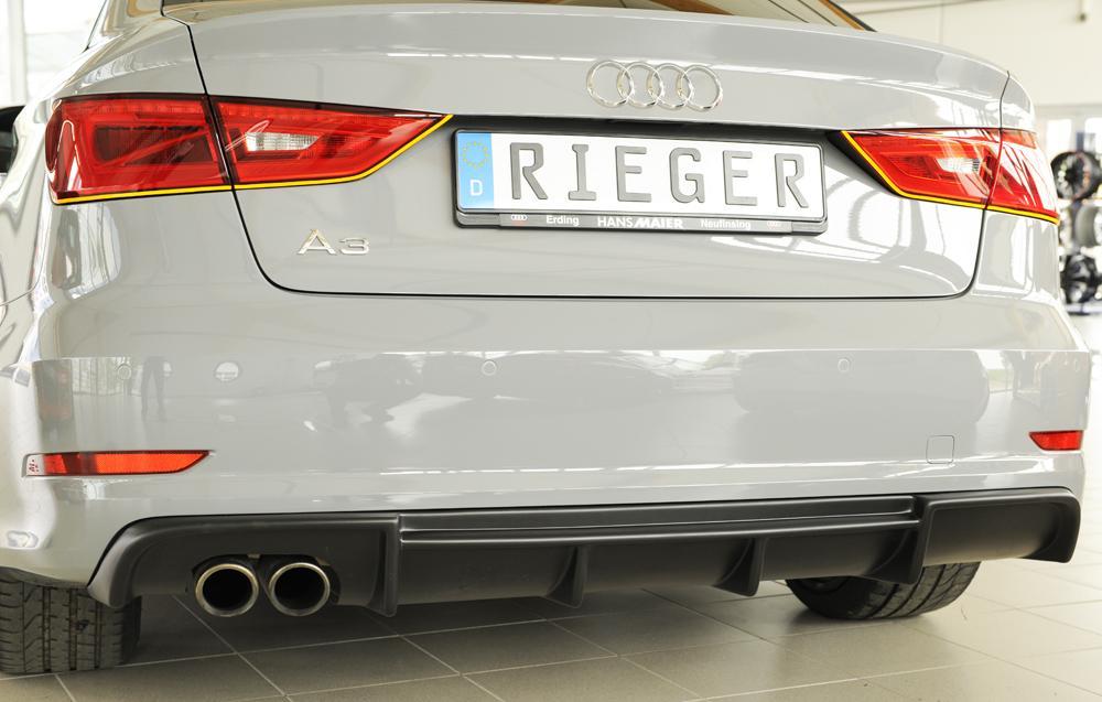 Audi A3 (8V) Rieger Heckeinsatz für Doppelendrohr li., ABS, für Fzg. mit S-Line Exterieur,
inkl. Montagezubehör, Gutachten
