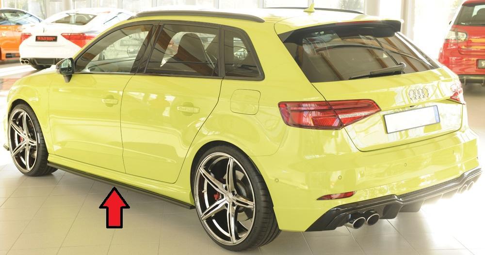 Audi A3 (8V) Rieger Seitenschwelleransatz für S-Line-Schweller / S3-Schweller links, für orig. Seitenschweller, ABS, für Fzg. mit S-Line Exterieur,
inkl. Montagezubehör, Gutachten