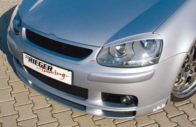 VW Golf 5 Rieger Spoilerlippe ohne seitliche Rippen (nicht für GTI) ABS,
inkl. Alugitter, Montagezubehör, ABE