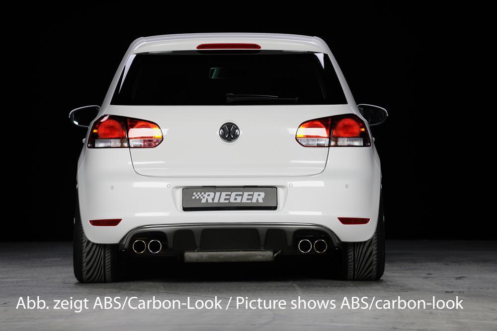 VW Golf 6 Rieger Heckeinsatz für Doppelendrohr li. u. re., ABS,
inkl. Montagezubehör