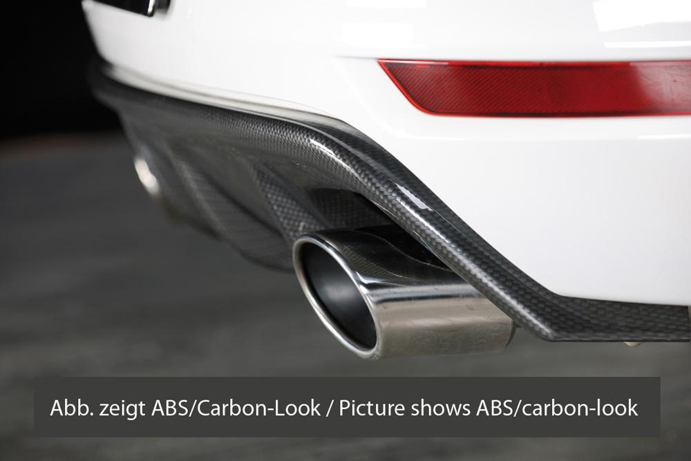 VW Golf 6 GTD Rieger Heckeinsatz für Sportendrohr li. u. re., (145x90mm oval), für Doppelendrohr li. u. re., ABS,
inkl. Montagezubehör, Gutachten