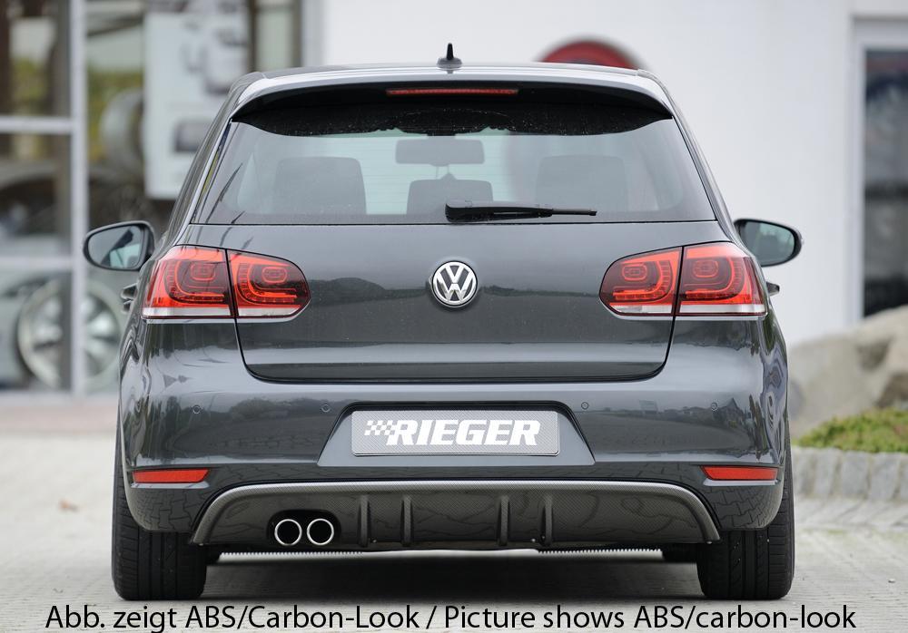 VW Golf 6 Rieger Heckeinsatz mit 2 Doppelfinnen für orig. Doppelendrohr li, ABS,
inkl. Montagezubehör, Gutachten