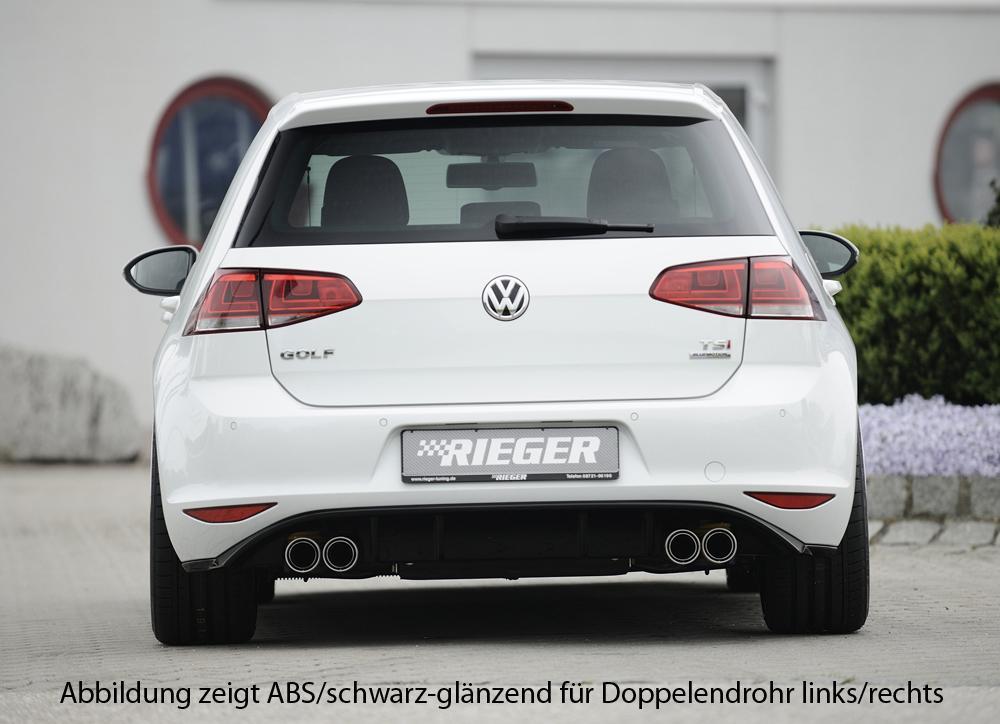 VW Golf 7 Rieger Heckeinsatz für Doppelendrohr mittig, ABS,
inkl. Montagezubehör, Gutachten