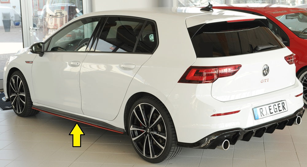 VW Golf 8 GTI Clubsport Rieger Seitenschwelleransatz links, für orig. Seitenschweller, ABS, 
inkl. Montagezubehör, Gutachten