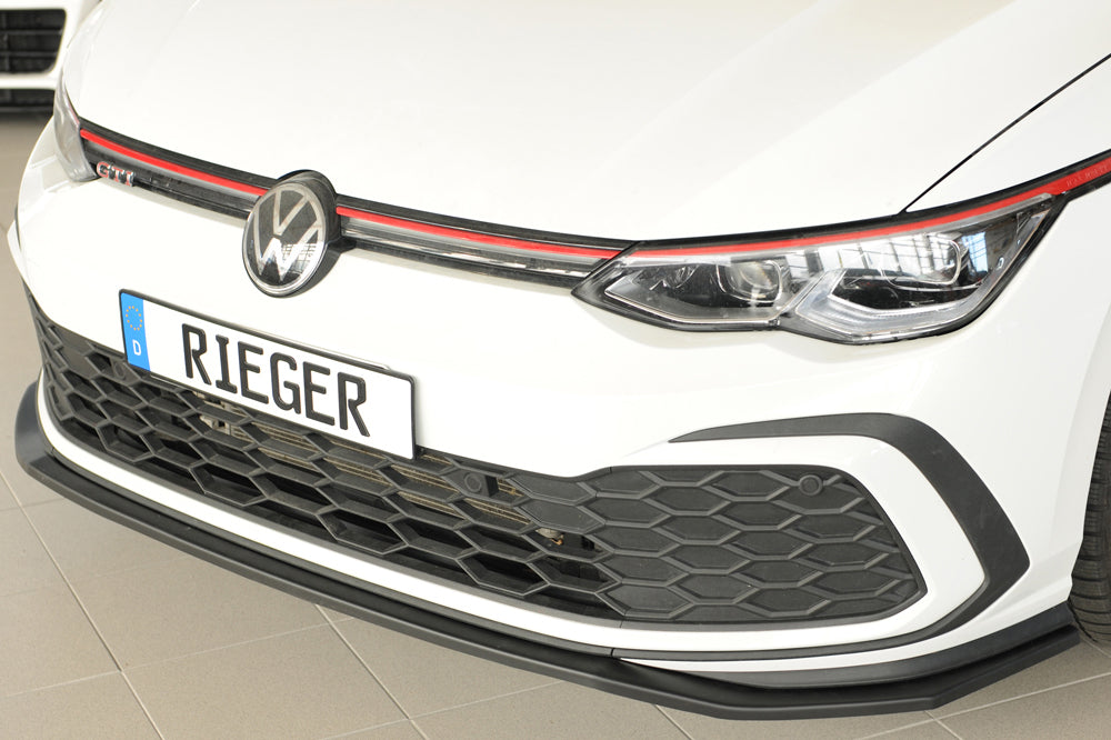 VW Golf 8 GTI Rieger Spoilerschwert nur für GTI / GTD / GTE für orig. Frontschürze, ABS, 
inkl. Montagezubehör, ABE