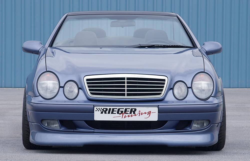 Mercedes CLK (W208) Rieger Spoilerlippe (Elegance) bei Avantgarde (03-): orig. Unterbau nachrüsten ABS,
inkl. Gutachten, Montagezubehör