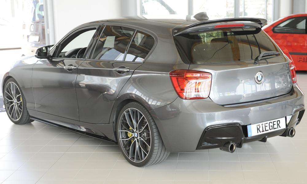 BMW 1er F20 (1K4) Rieger Heckeinsatz nur für M-Paket-Heckschürze, nur 135i für orig. Endrohr li. u. re., ABS, schwarz glänzend, für Fzg. mit M-Technik,
inkl. Montagezubehör, Gutachten