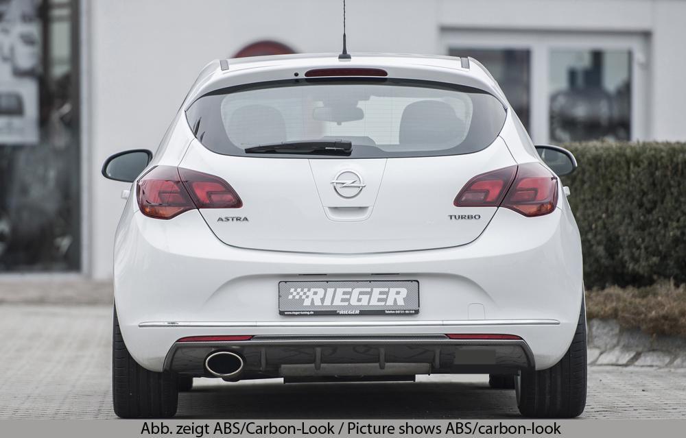 Opel Astra J Rieger Heckeinsatz für Sportendrohr li., (140x90mm oval), ABS, schwarz glänzend,
inkl. Montagezubehör, Gutachten