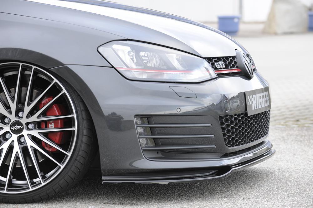 VW Golf 7 GTD Rieger Spoilerschwert nur für GTI / GTD für orig. Frontschürze für orig. Frontschürze, ABS, schwarz glänzend,
inkl. Montagezubehör, ABE