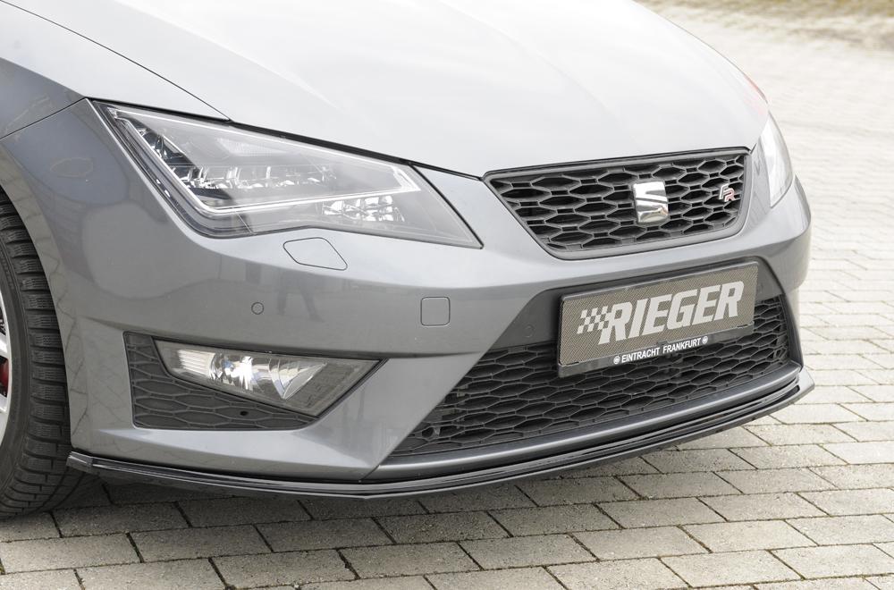 Seat Leon Cupra (5F) Rieger Spoilerschwert für orig. FR-/ Cupra-Frontschürze für orig. Frontschürze, ABS, schwarz glänzend,
inkl. Montagezubehör, ABE