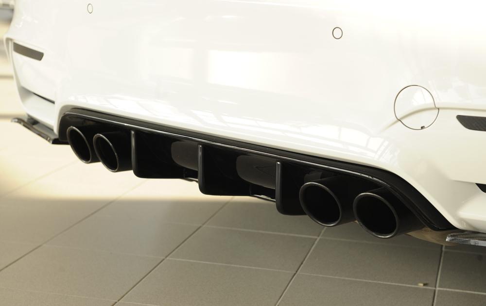 BMW 3er F80 M3 (M3) Rieger Heckeinsatz für orig. Heckschürze für orig. Heckschürze, für orig. Doppelendrohr li u. re, ABS, schwarz glänzend,
inkl. Montagezubehör, Gutachten